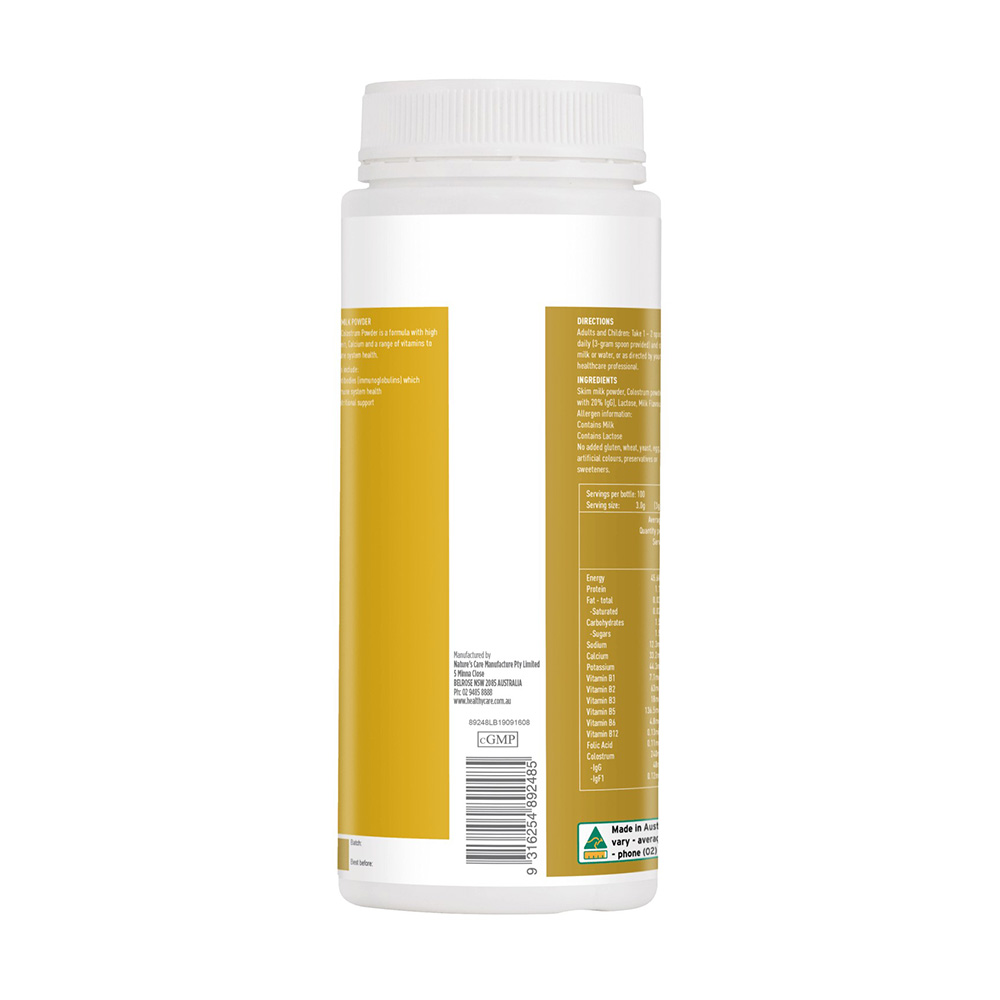 Sữa bò non Healthy Care Colostrum Milk Powder 300g của Úc