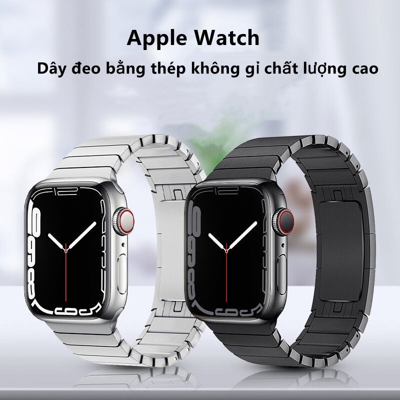 Dây đeo thép không gỉ + Bộ vỏ bảo vệ Sự kết hợp phổ biến nhất dùng được cho Apple watch 8/7/6/Se/5 Iwatch 44/45/40/41mm