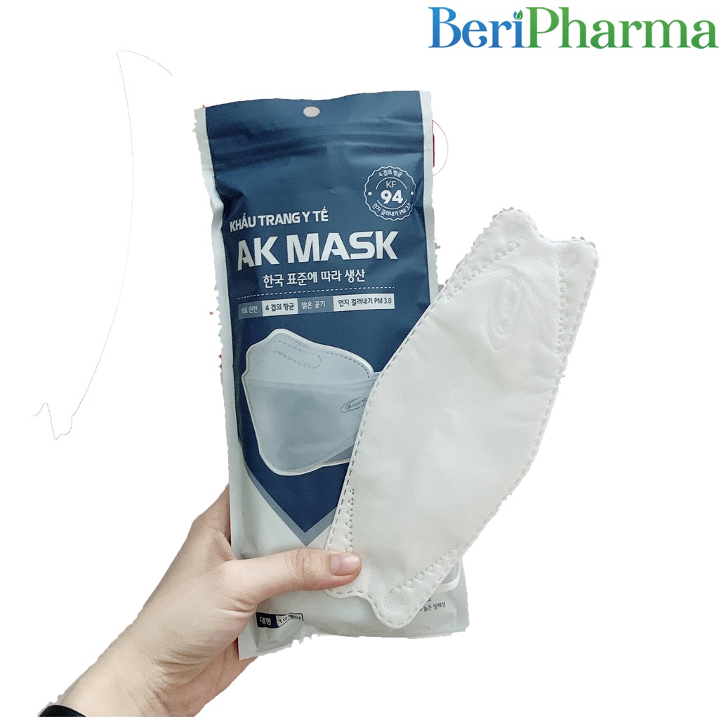 Khẩu Trang Kháng Khuẩn KF94 AK Cao Cấp Thiết Kế Gọn Đẹp Ôm Sát Khuôn Mặt – Bịch 10 Cái