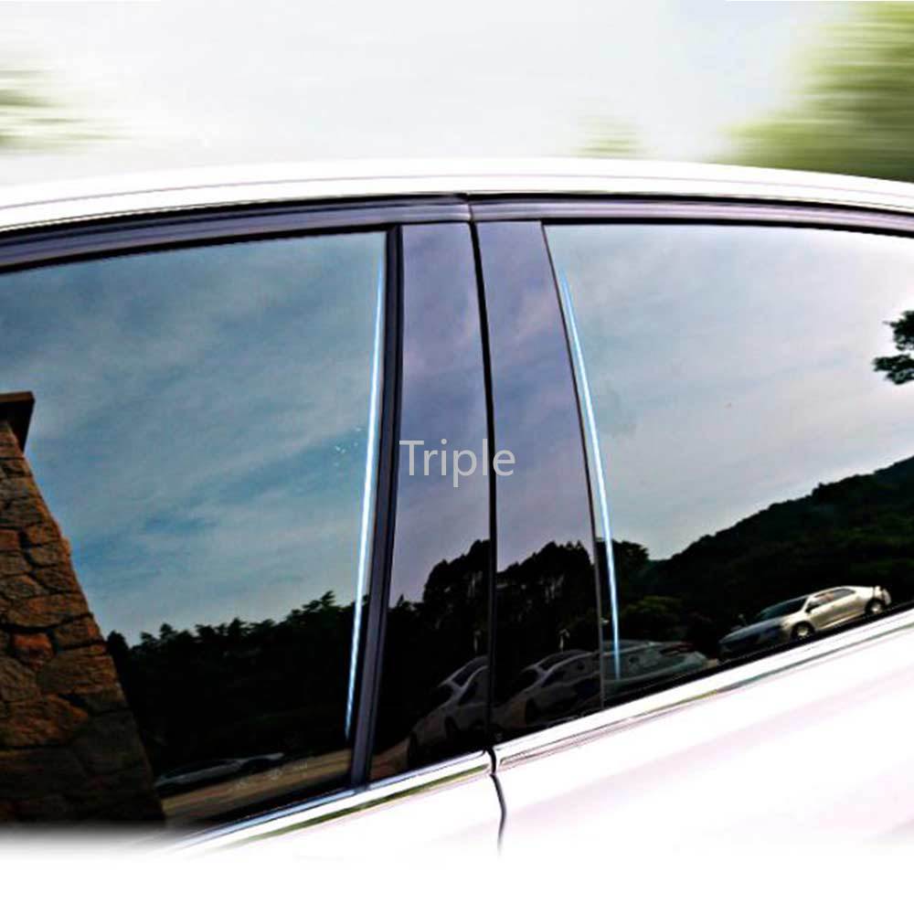 Set 6 miếng dán màu đen bóng trang trí viền cửa sổ xe hơi MG ZS 2016-2019