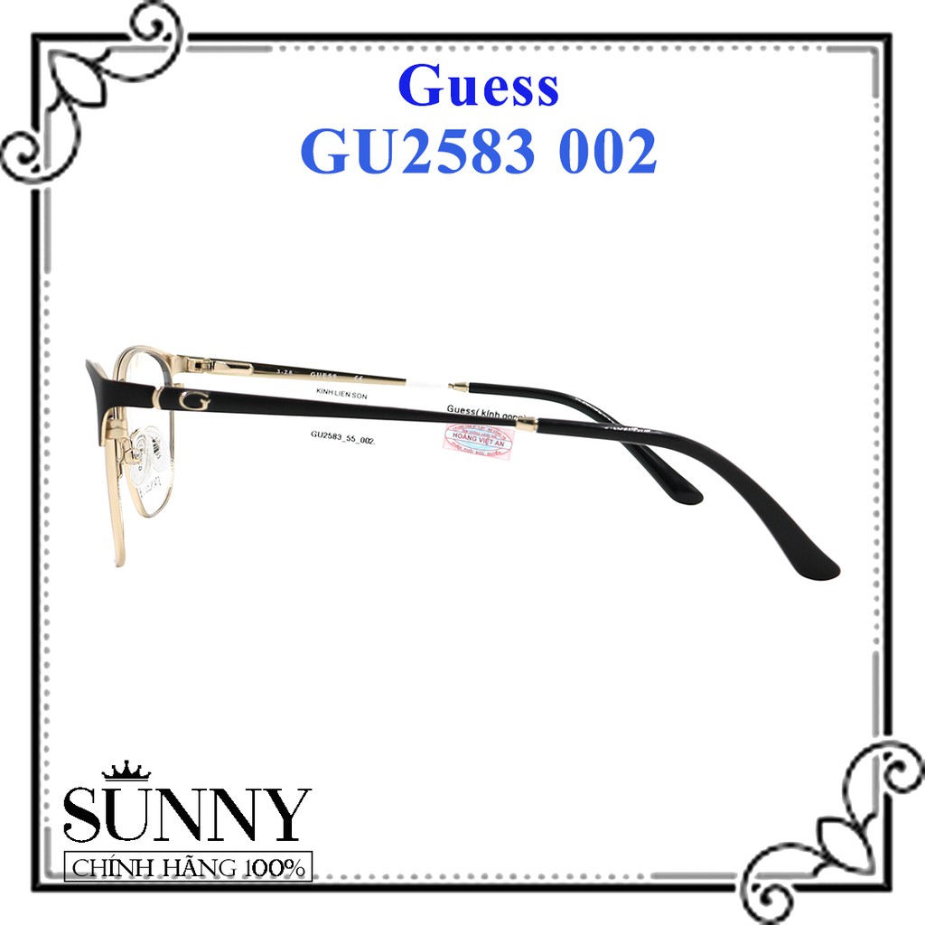 GU2701 028 - gọng kính Guess chính hãng, có kèm tem thẻ chống hàng giả do bộ công an cấp
