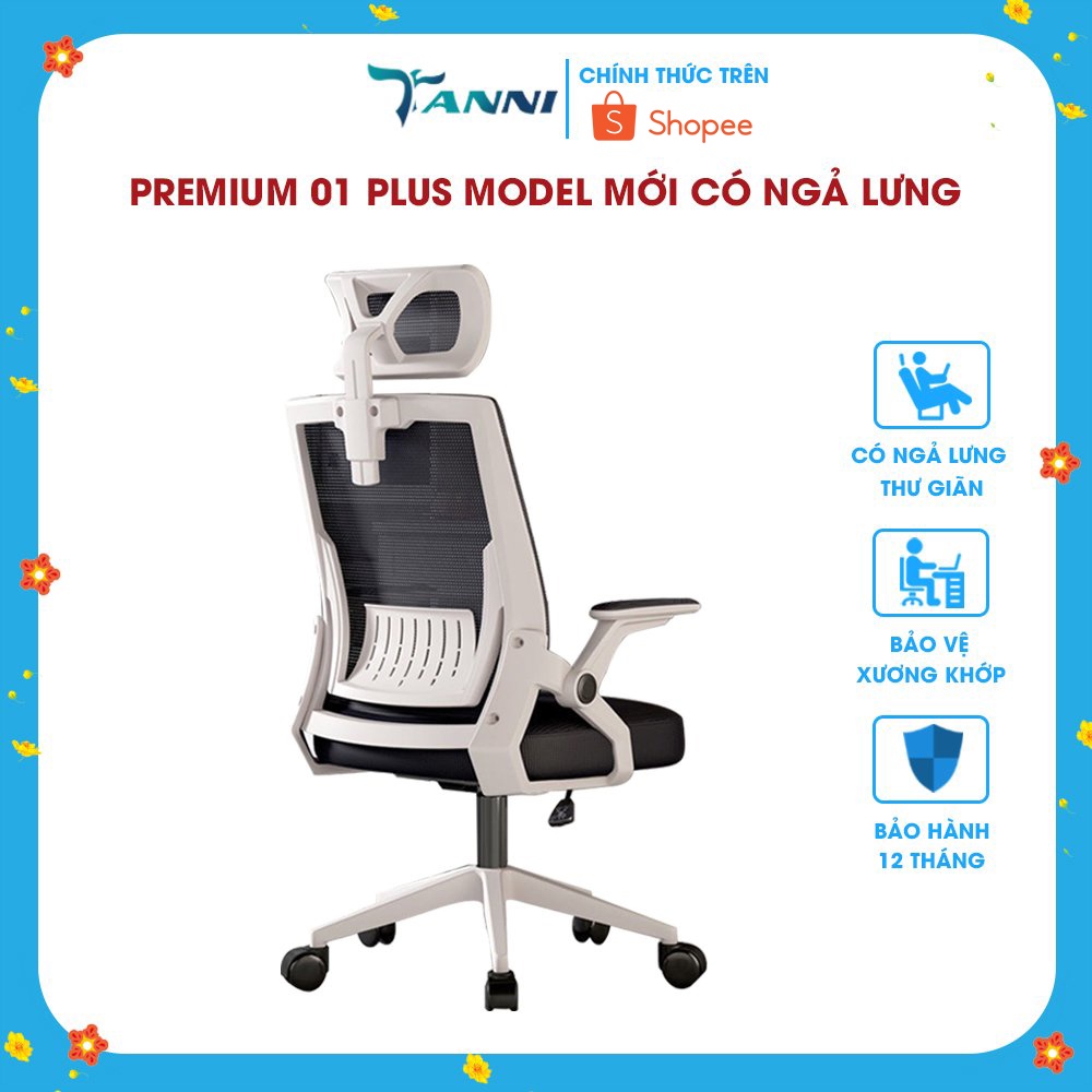 Ghế Xoay Văn Phòng Công Thái Học Có Ngả Lưng TANNI Premium 01 Plus ...
