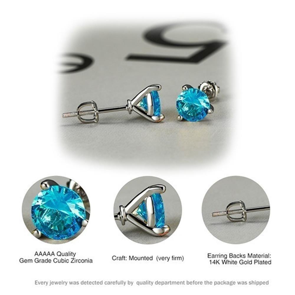 Bông Tai Ba Lớp Thời Trang Cá Tính Cho Nam Nữ|Màu Xanh Nước Biển Nhiều Màu Aquamarine