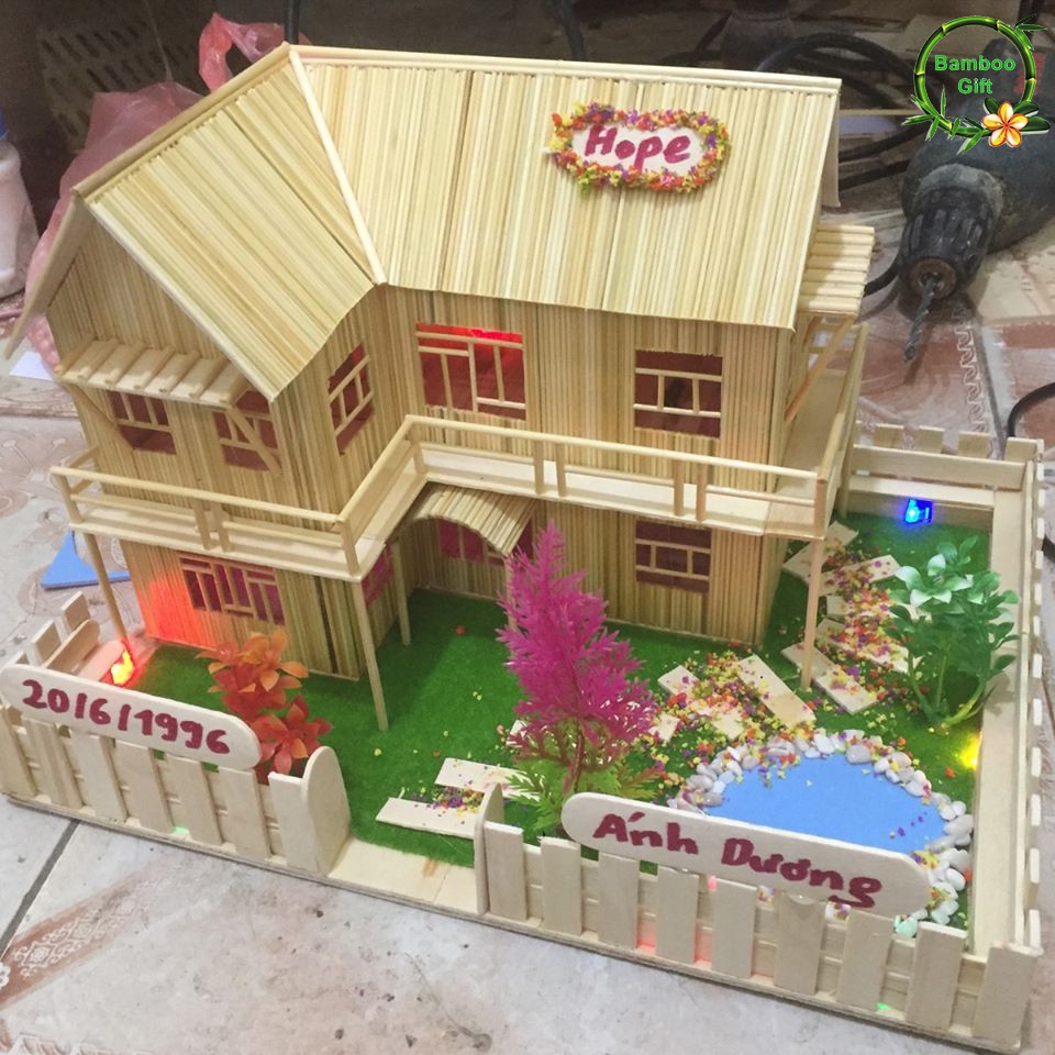 Mô Hình Tăm Tre Nhà Tăm 2 Tầng N2A