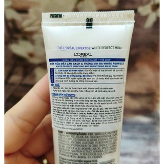 Sữa rửa mặt trắng da Loreal White Perfect 50g/100g