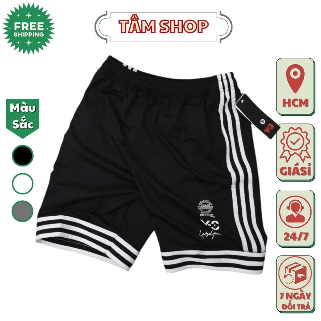 Quần short y3 kiểu đùi thun lững chất mè mặc nhà tập gym - Quần đùi nam nữ unisex
