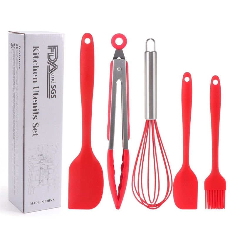 Bộ dụng cụ làm bánh, nấu ăn 5 món bằng silicone dùng trong nhà bếp chịu nhiệt độ cao