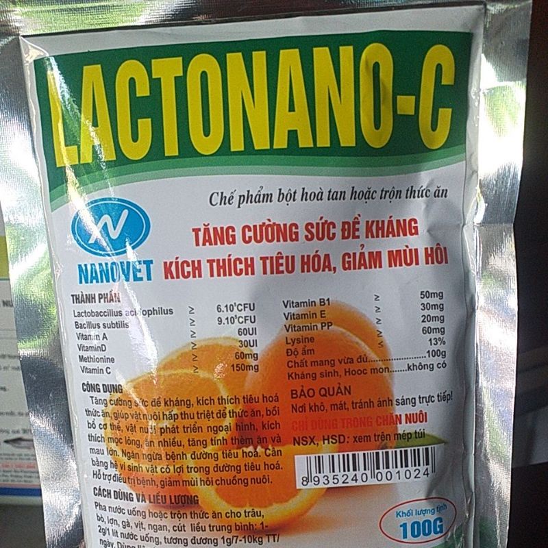 men tiêu hóa số.ng lactonano c 100g thú y lợn gà, vịt ngan chó mèo, gà chọi đá chim, k.ích th.ích tiêu hóa, giảm mùi hôi
