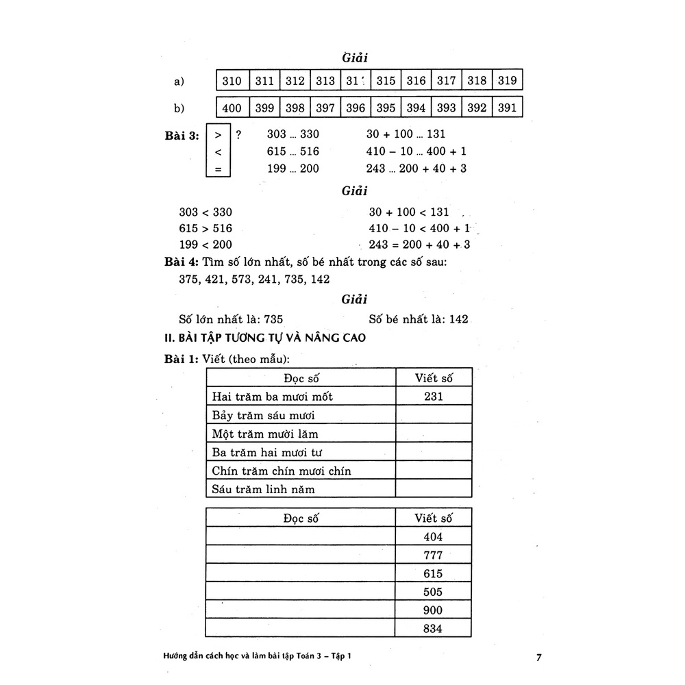 Sách Hướng Dẫn Cách Học Và Làm Bài Tập Toán Lớp 3 - Tập 1