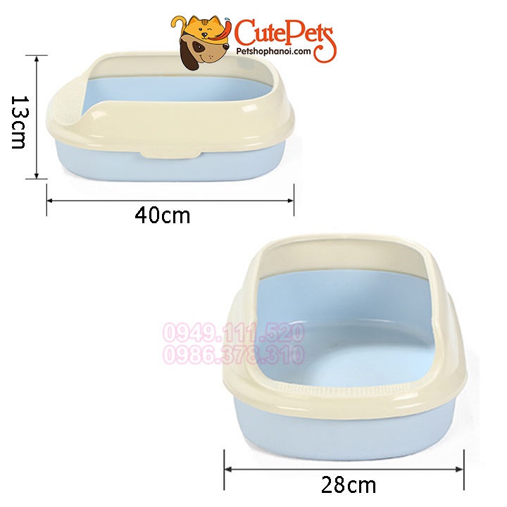 [Tặng Xẻng] Khay đựng cát vệ sinh cho mèo hình trứng nhỏ 40x28x13cm CutePets Phụ kiện thú cưng Pet shop Hà Nội