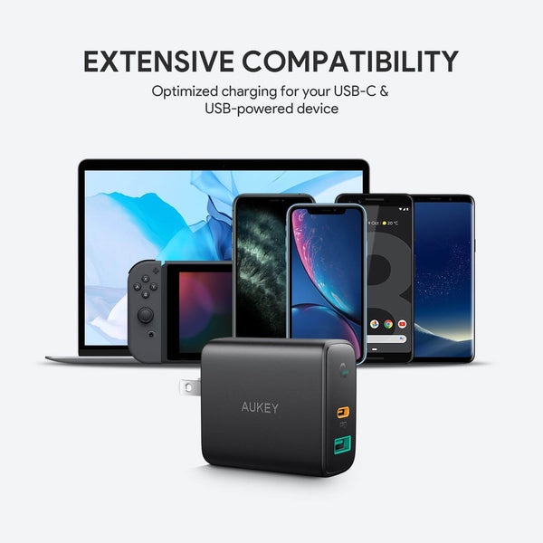 Củ Sạc Aukey PA-D1 2 cổng USB 12W Type-C Power Delivery 30W