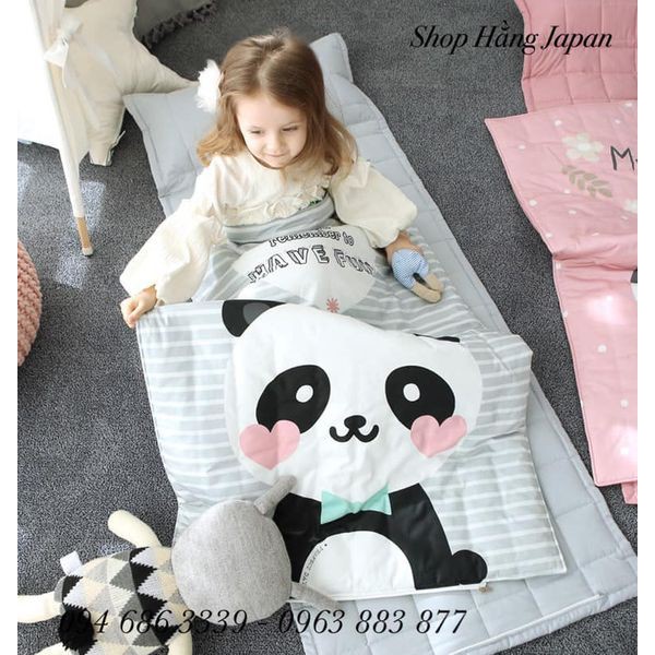 Bộ mền gối cho bé 1t-6t ( cotton lụa hàn 100%)