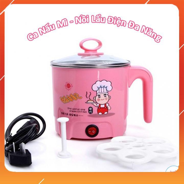 Ca nấu mì ❤️FREESHIP❤️ / nồi lẩu mini size 18cm 2 lớp có kèm hấp nhựa.