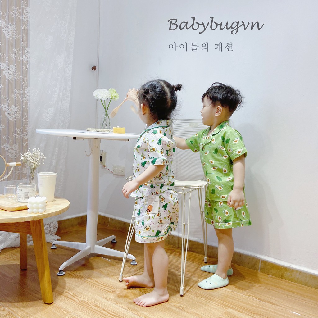 Bộ đồ ngủ cộc tay cho bé - Babybugvn - Bộ cotton xuất hàn