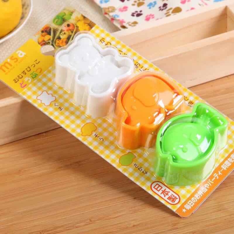 Set 3 Khuôn Cơm Ăn Dặm Cho Bé Hình Thú
