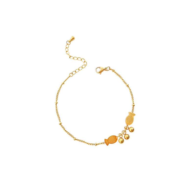 Lắc Chân Thép Titan Mạ Vàng 18k Chống Nước Chống Gỉ Không Phai Màu Đơn Giản