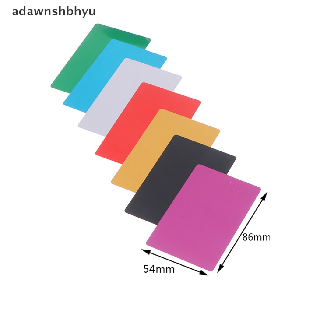 Set 10 thẻ kinh doanh kim loại hợp kim nhôm trống DIY in laser