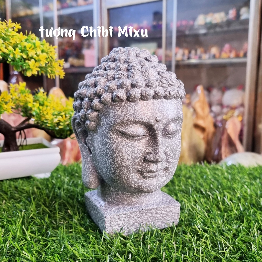 Tượng đầu Phật trang trí may mắn
