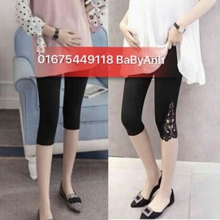 Quần ngố bầu ren quần leging co giãn
