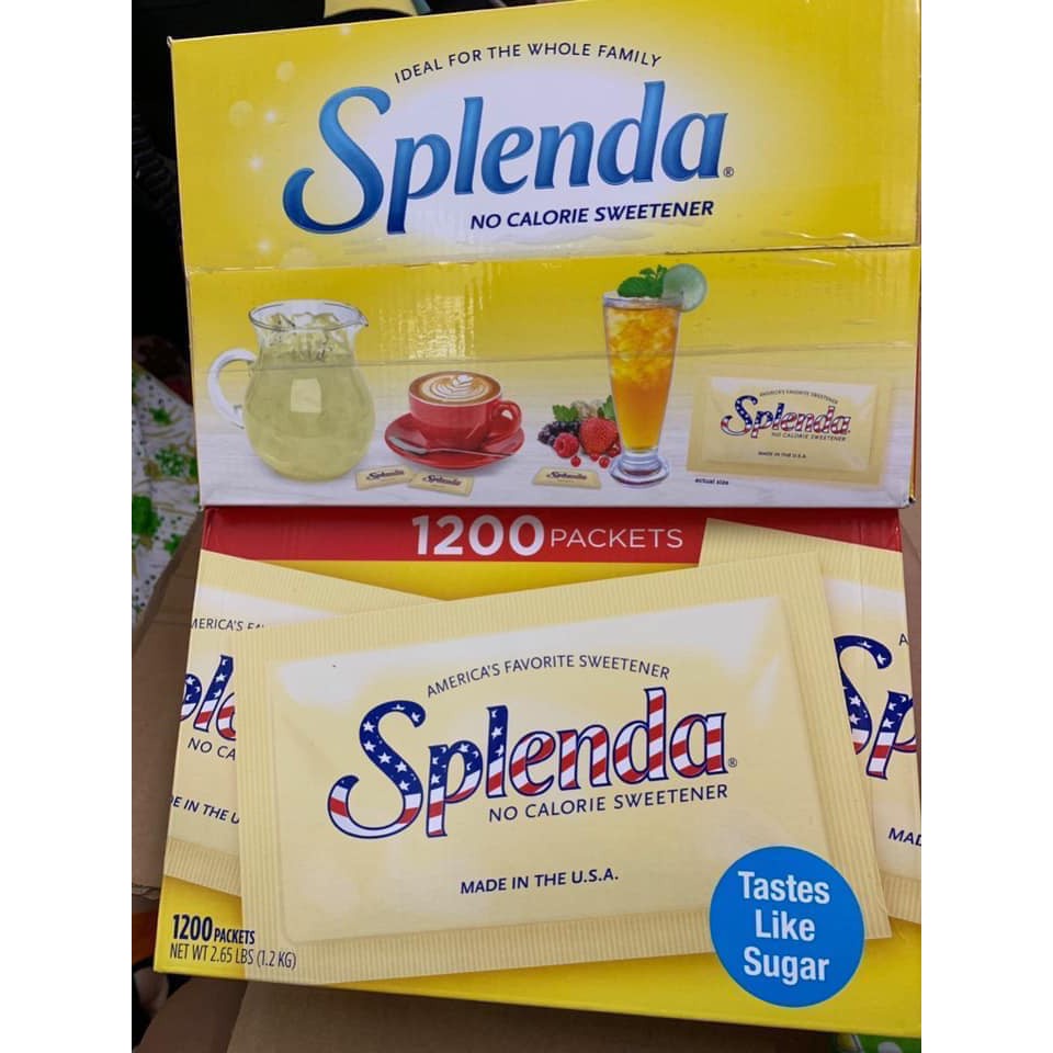 Nguyên thùng Đường ăn kiêng Splenda 1200 gói =1,2kg của Mỹ cho người ăn kiêng, tiểu đường, DAS