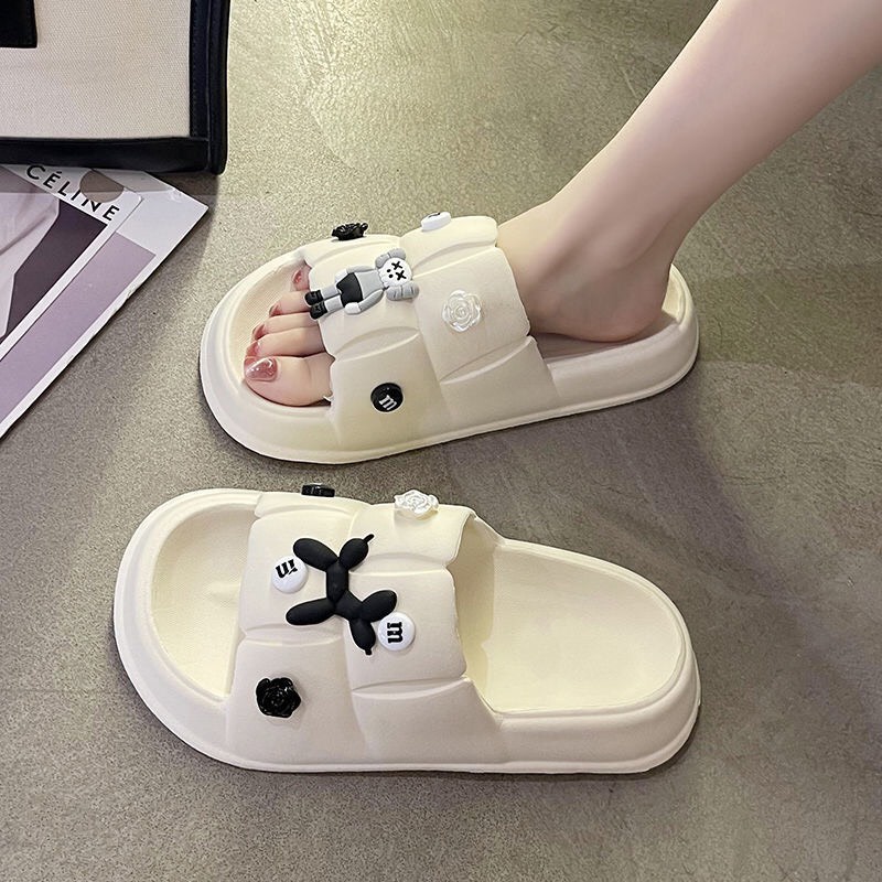 JY300-D8  Dép bánh mì xốp đúc nguyên khối chất cao su mềm mang cực êm chân