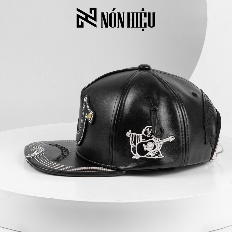 Nón Ông địa Snapback Da MADE IN USA Full Tem Mark hãng