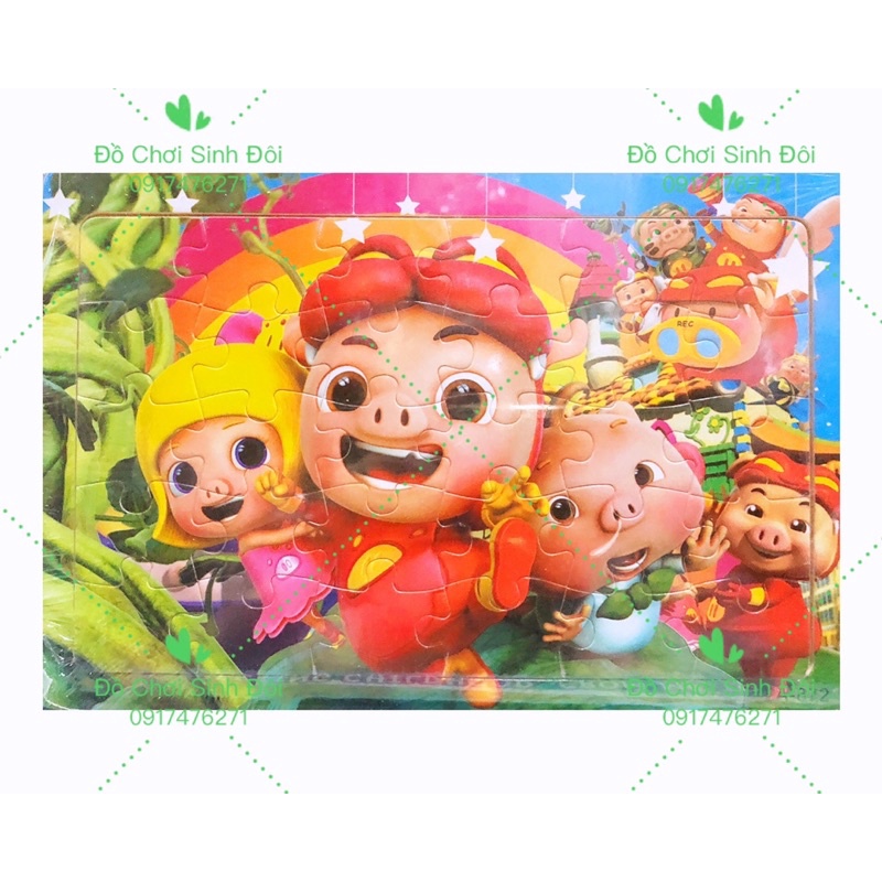ráp hình bằng gỗ 30 miếng - hình heo