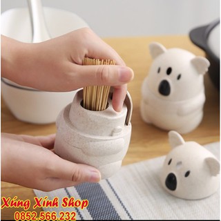 Lọ để tăm lúa mạch hình gấu trúc