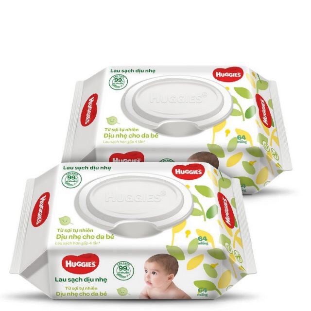 Khăn ướt Huggies 64 tờ không mùi