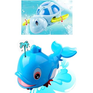 Bộ đồ chơi bồn tắm 1 Cá heo phun nước và 1 Rùa biết bơ