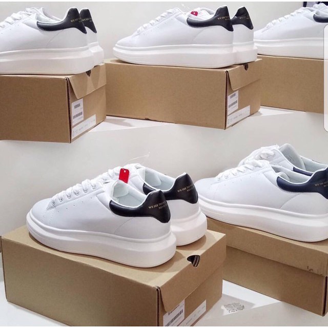 ⚡ [Freeship] Giày Thể Thao Sneaker Alexander Mqueen Trắng Gót Đen - Hàng Có Sẵn + Fullbox - Xước Store