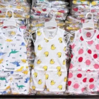Bộ cotton giấy ba lỗ cho bé
