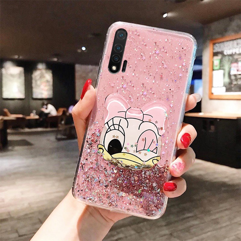 Đối với Samsung Galaxy S20 S21 S22 S23 Ultra S9 S10 Plus Galaxy Note 8 9 10 20 Ultra Plus Lite Ốp lưng điện thoại mềm hoạt hình mặt sau có giá đỡ điện thoại vịt Donald
