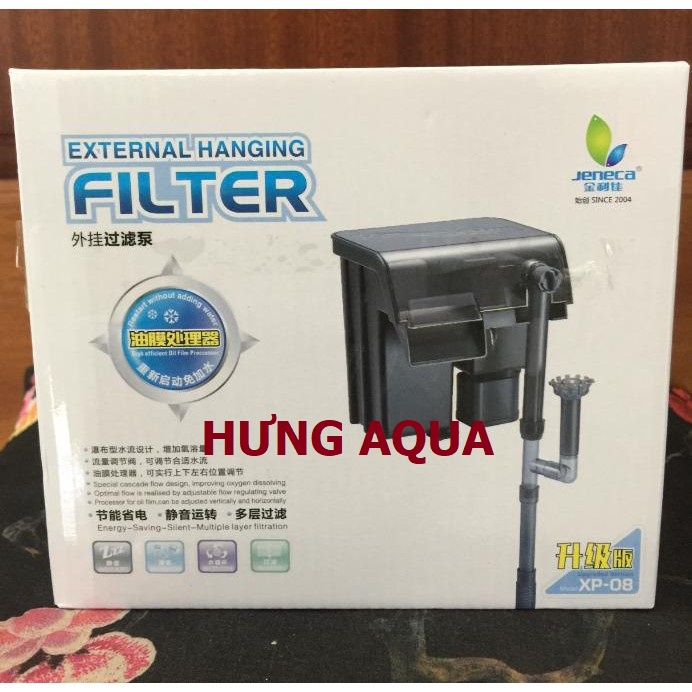 Lọc thác - máy lọc thác bể cá - Máy lọc thác mini bể cá Jeneca XP-08 6.5W, kèm lọc váng, chạy êm, tiết kiệm điện