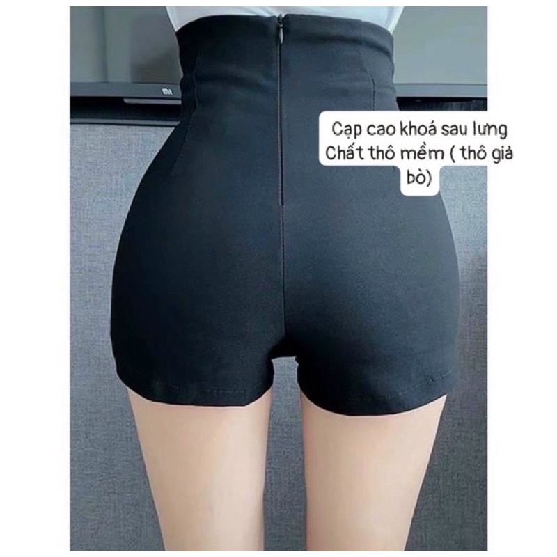 Quần short Idol thô chéo dáng ôm cạp cao kéo khoá sau lưng, Quần Short lưng cao Hàn Quốc | BigBuy360 - bigbuy360.vn