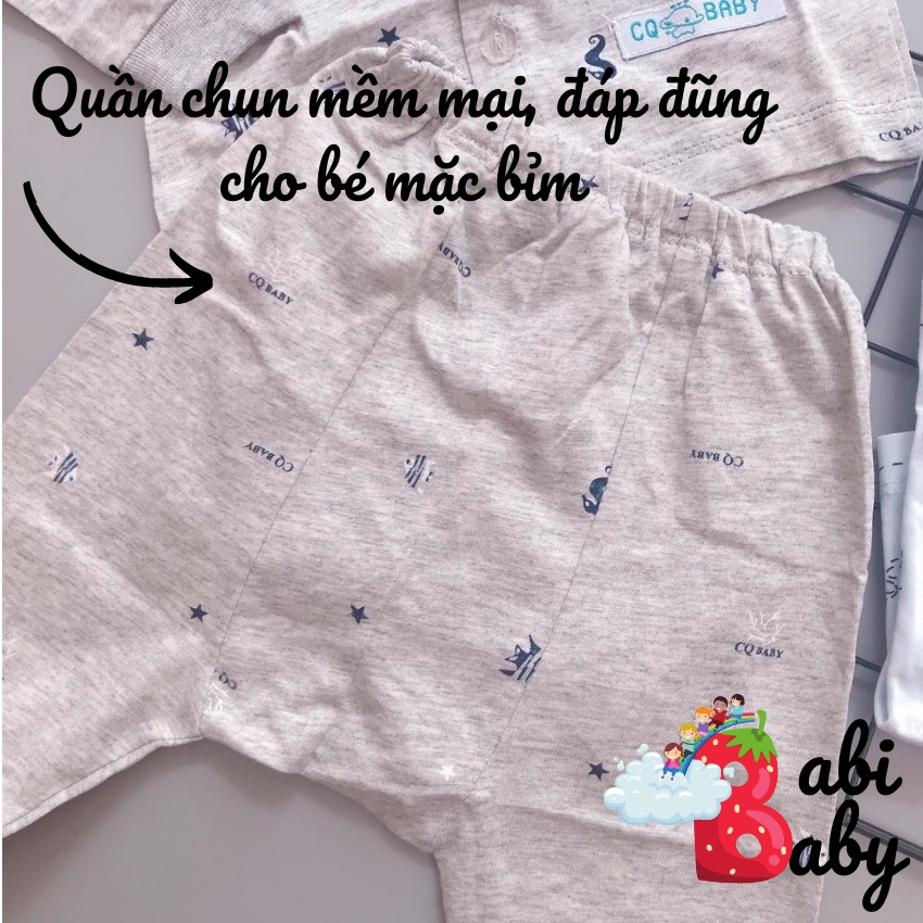 Quần dài sơ sinh bé trai bé gái BABI BABY hè thu đông mềm mại giá rẻ đồ sơ sinh cho bé mẫu CQ trắng màu từ 0-9 tháng
