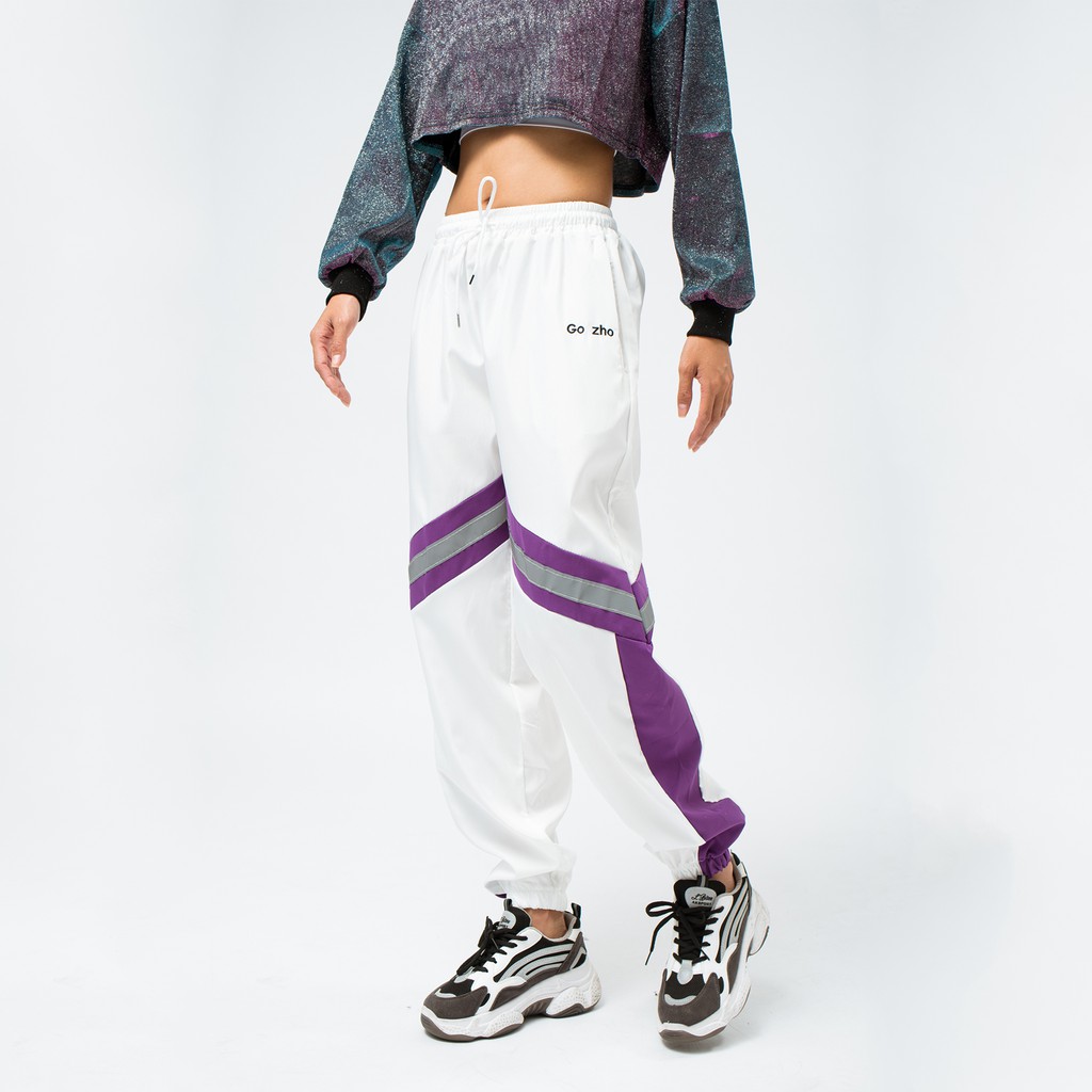 QUẦN JOGGER TRẮNG SỌC TÍM XÁM PHÁT QUANG | BigBuy360 - bigbuy360.vn