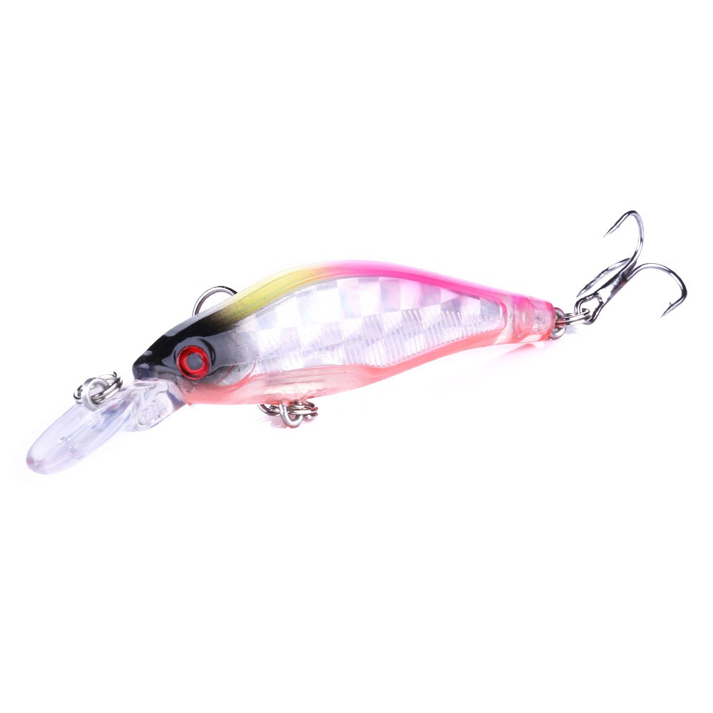 HENGJIA 1pcs 8cm/6.3g Minnow Crankbait Bơi câu cá mồi Fishing Lure Artificial Hard Fishing Baits Outdoor Tackle