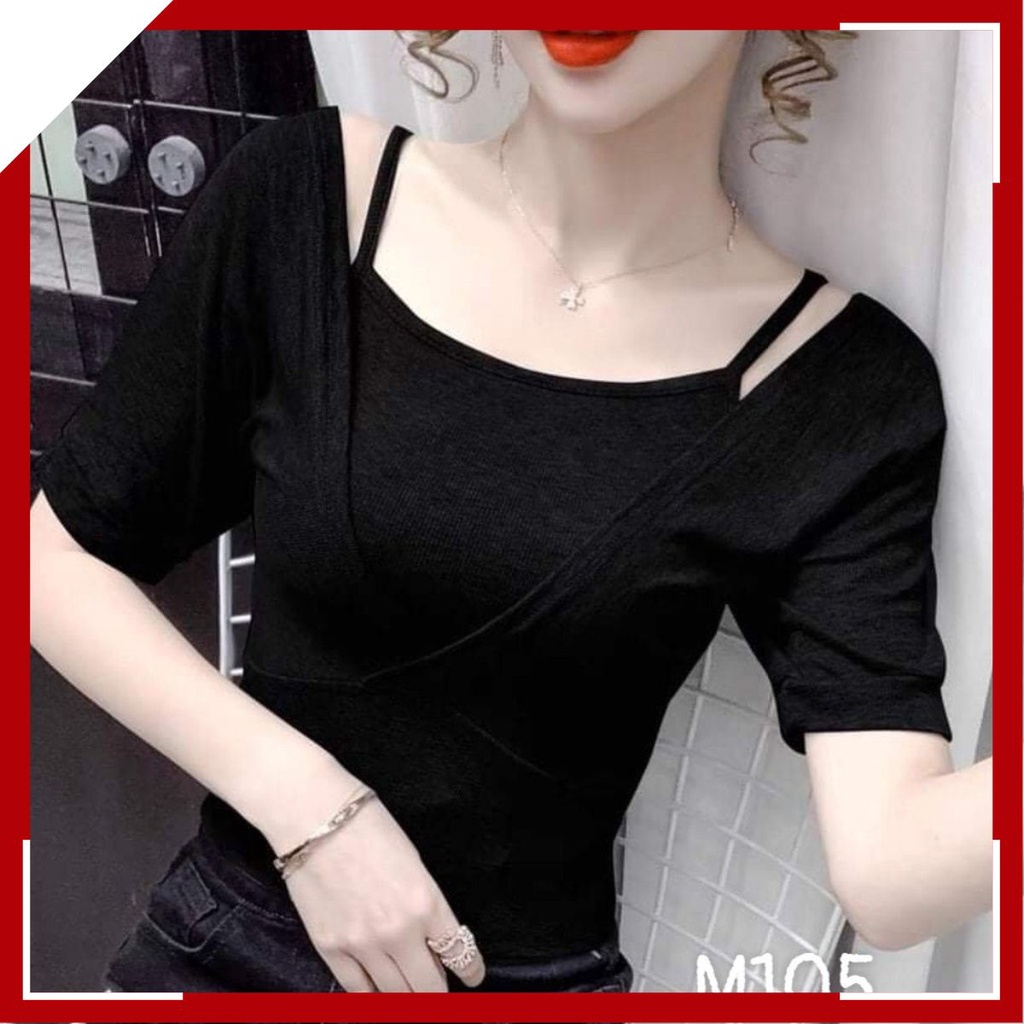 Áo Thun Nữ 🥇FREESHIP️🥇 Áo phông nữ tay ngắn giả yếm Mã áo: M105