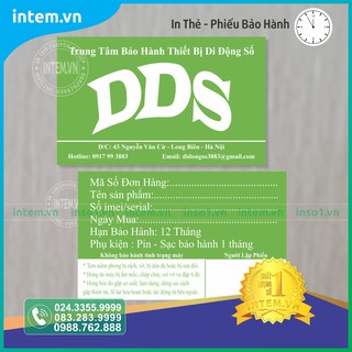IN THẺ BẢO HÀNH ĐIỆN THOẠI