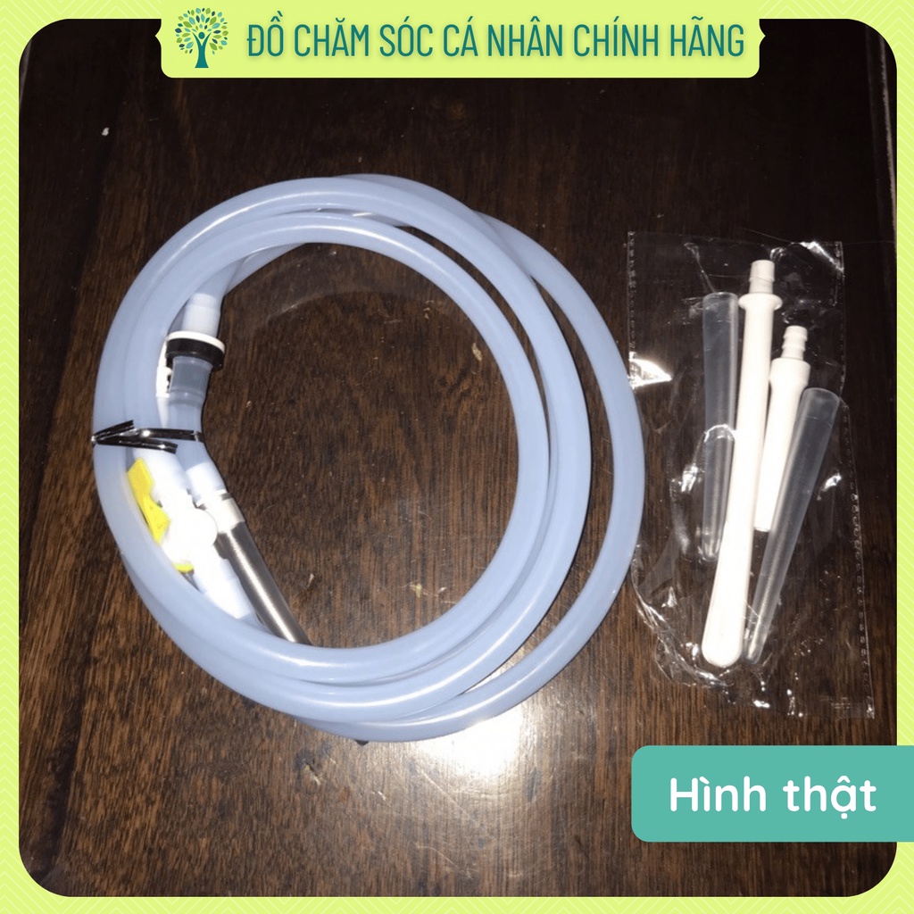 Bộ dây truyền và đầu truyền silicone enema thụt tháo đại tràng thải độc cà phê 2m