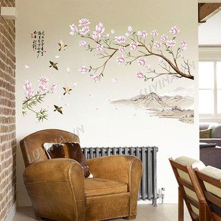 Decal dán tường trang trí Tết, cửa hàng, phòng khách- Hoa mai chào xuân
