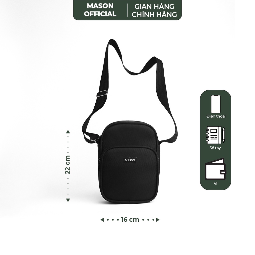 Túi đeo chéo nam nữ unisex Slim Bag nhỏ gọn cao cấp vải Oxford chống nước thương hiệu MASON - M12