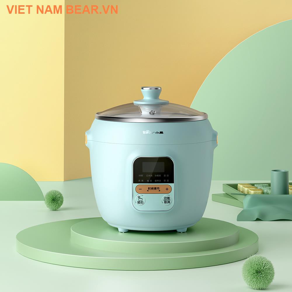 ●Nồi cơm điện Bear gốm sứ gia dụng hầm cách thủy tự động mini chưng yến nấu cháo cho 1-2 người hàng hiệu