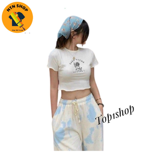 Áo croptop in cuốn biên sake poche .