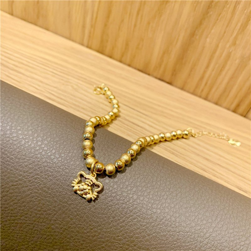 Lắc tay nữ kiểu bi mạ 18k hình mèo LB01