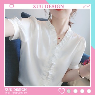áo Áo sơ mi nữ cổ bèo - áo kiểu thời trang 2020 - Chất vải đẹp, mặc mát (XuuDesign TK20.69)
