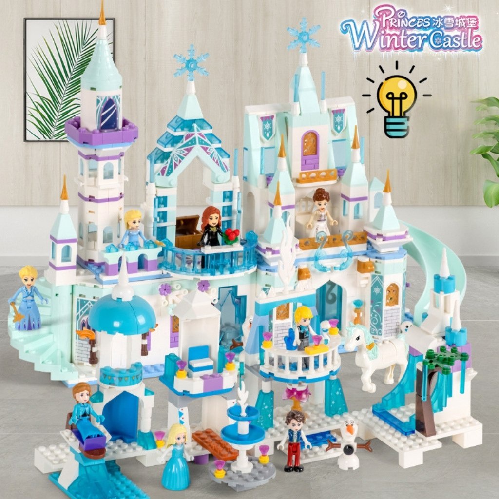 Bộ ghép hình cho bé Lâu đài Công chúa Búp bê Chaobao Princess, Lego xếp hình mô hình cung điện mùa đông sáng tạo trí tuệ