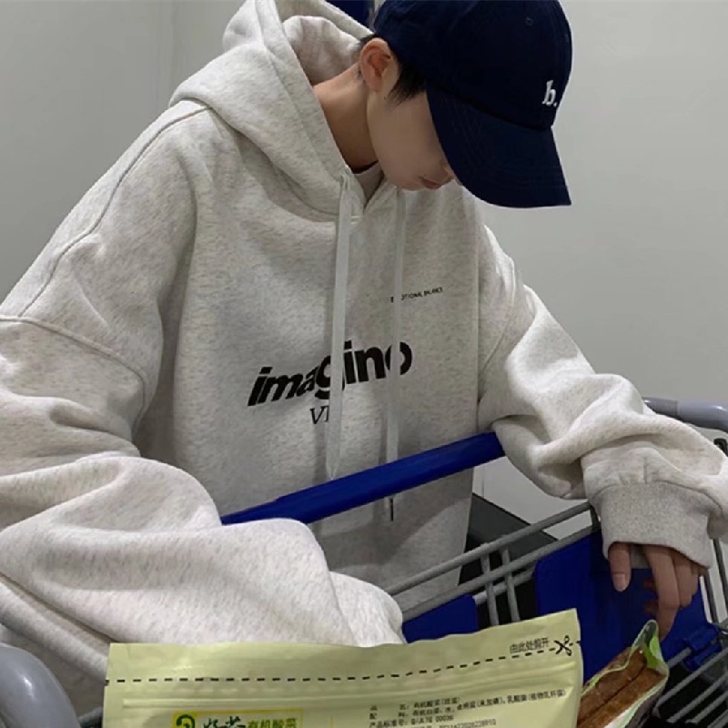 Áo hoodie Thể Thao Dáng Rộng In Chữ Phong Cách Hip Hop Đường Phố Hàn Quốc Thời Trang Mùa Đông Cho Nam [M-5XL]