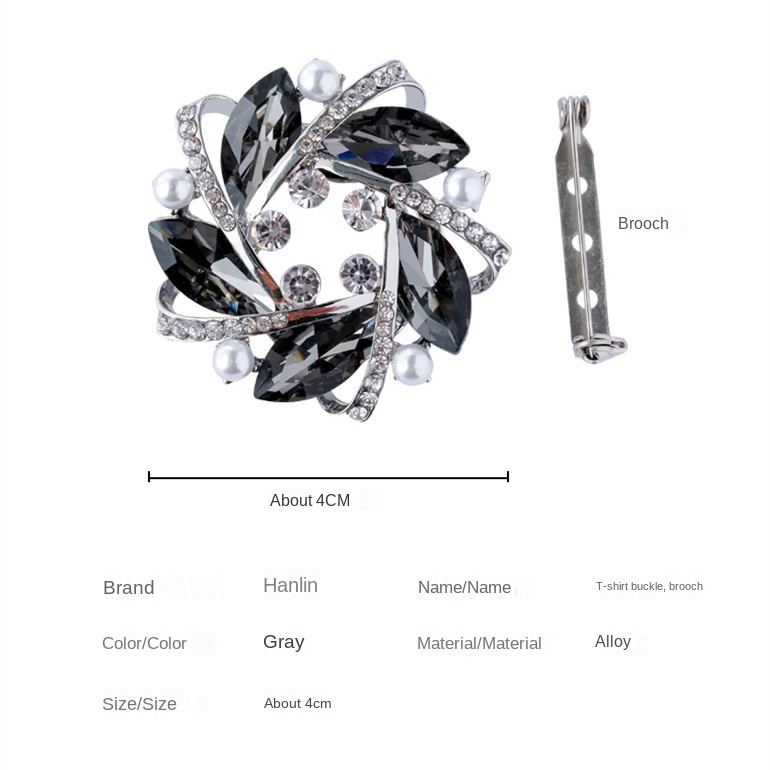 Phụ Kiện Cài Khăn Choàng Đính Đá Ngọc Trai Giả Thời Trang Hàn Quốc